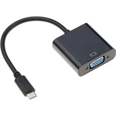 Abbildung von Cicon USB C zu VGA Adapter Stecker auf Kabel (Schwarz)