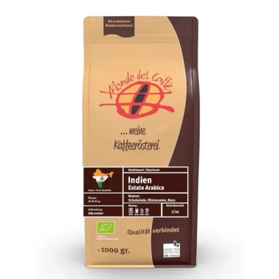 Abbildung von Indien Bio Yellikodige Estate AA (100% Arabica, Spitzenkaffee) ganze Bohne (1 kg)