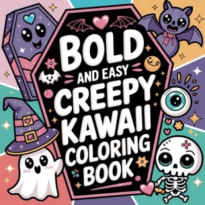 Abbildung von Creepy Kawaii: Coloring Book For Teens &amp; Adults Featuring Cute Kawaii Motifs (Bold Easy Illustrations Relaxation)