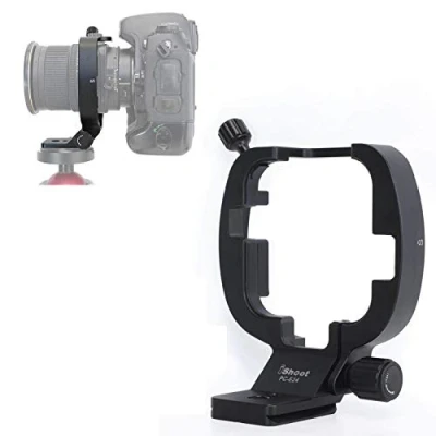 Abbildung von iShoot Stativschelle Stativring Objektiv Montage Stativ Halterungsring Kompatibel mit Nikon PC E NIKKOR 45mm f/2.8D ED Micro, 24mm f/3.5D Tilt Shift Objektiv, unten ist Arca Swiss Fit Kameraplatte