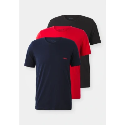 Abbildung von HUGO 3 PACK Unterhemd/shirt, Herren, Größe: Medium, Red/bark blue/black