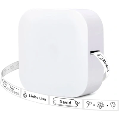 Abbildung von COLORWING Q30 Bluetooth Etikettendrucker, Beschriftungsgerät Selbstklebend Kompatibel Mit Ios Android, Tragbarer Mini Etikettiergerät FüR Zuhause BüRo Schule Etikettierung (Weiß)