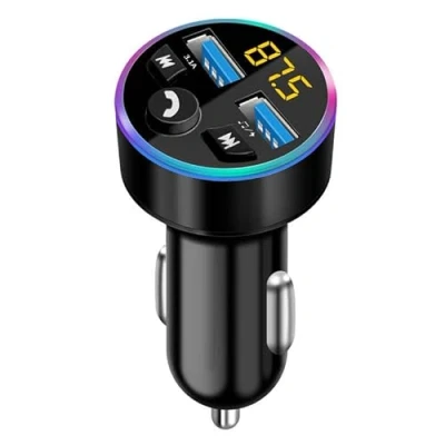 Abbildung von Auto FM Transmitter, Bluetooth 5.0 Autoradio Audioadapter MP3 Player, Kfz Radio Adapter mit Dual USB Ladegerät für Handy