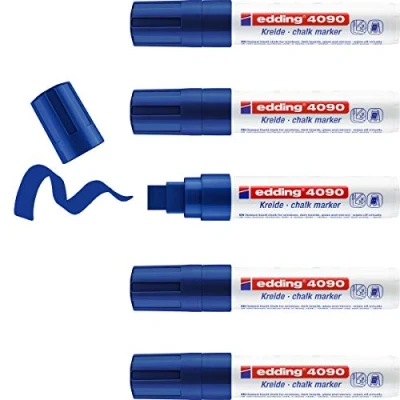 Abbildung von edding 4090 kalk marker / window blauw 5ST 4 15 mm 4090003
