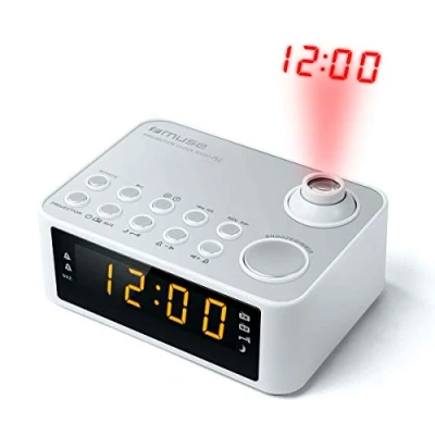 Abbildung von Muse M 178 PW Radiowecker mit Uhrzeitprojektion weiß