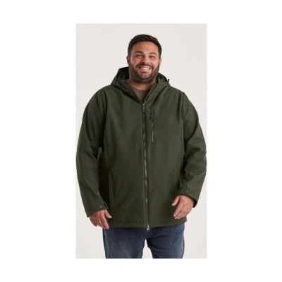 Abbildung von STOY Herren Softshelljacke/Outdoorjacke mit abzippbarer Kapuze Große Größen STW 17 MN SFTSHLL JCKT, dunkeloliv, 6XL, 39808 000
