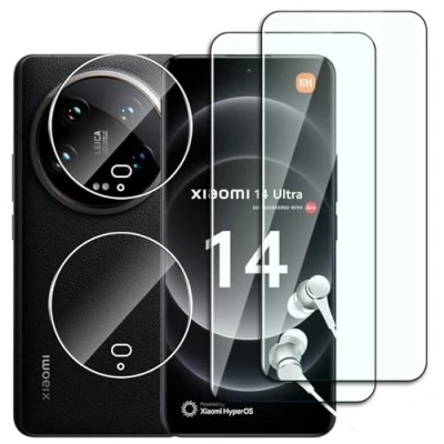Abbildung von Dlxiks 2+2 Stück, Schutzfolie für Xiaomi 14 Ultra, 9H Härte Folie Panzer Schutz Glas, Ultrabeständig,Anti Kratzen Hohe Klar Displayschutzfolie Ultra