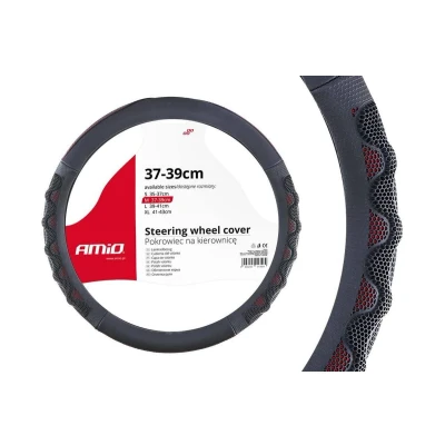 Abbildung von AMiO SWC 25 M 02562 Lenkradbezug schwarz 37 39 Kunststoff, Eco Leder