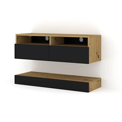 Abbildung von BIM Furniture TV Lowboard Duo 100 cm hängend Artisan Eiche/Schwarze Matte