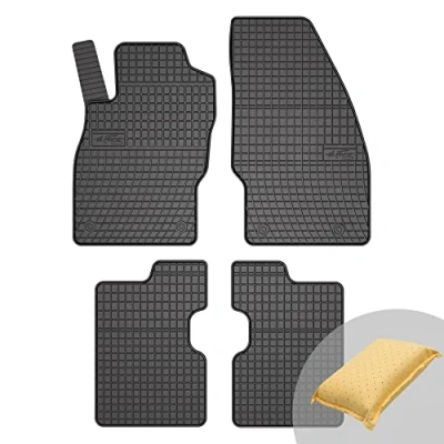 Abbildung von FROGUM EL Toro Gummimatten Ganzjähriges Set von Autofussmatte Auto Fußmatten für Opel Corsa E 2014 2019 Beständiges Gummi Material 1,5cm Schutzkante