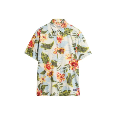 Abbildung von Superdry Hawaiian Printed Hemd, Herren, Größe: XXL, Aloha shadow