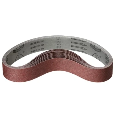 Abbildung von Klingspor Korund Schleifband 50 x 1250 mm Körnung P80 5 Stück für Holz &amp; Metall reißfeste halbflexible Gewebeunterlage Profi Schleifbänder Bandschleifer