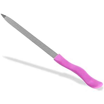 Abbildung von Nagelfeile aus Solingen Maniküre Saphirnagelfeile Made in Germany Fein/Grob Pediküre Feile verschiedenen Längen Nagelpflege für Hände und Füße (19 cm, Pink)