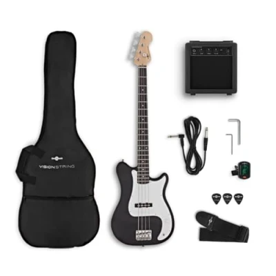 Abbildung von 3/4 Bassgitarre Einsteigerpaket VISIONSTRING, schwarz