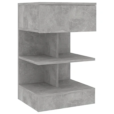Abbildung von vidaXL Nachttisch mit Schublade Nachtschrank Nachtkonsole Nachtkommode Schlafzimmer Schrank Kommode Beistelltisch Betongrau 40x35x65cm Holzwerkstoff