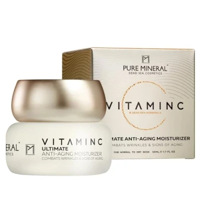 Abbildung von Pure Mineral Ultimative Anti Aging Creme Vitamin C für normale bis trockene Haut Bekämpft Falten, Straffend Mineralien aus dem Toten Meer Ohne Silikone, Sulfate, Parabene 50ml