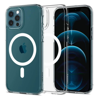 Abbildung von Spigen Ultra Hybrid MagFit Hülle Kompatibel mit iPhone 12 Pro und Komaptibel MagSafe Magnetisch Weiß