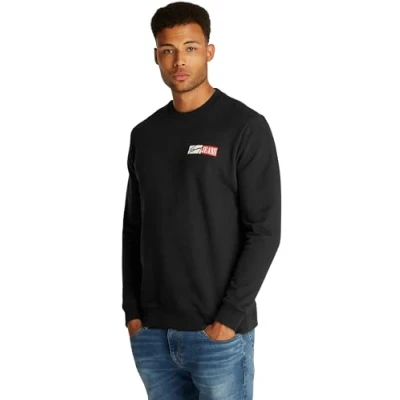 Abbildung von Tommy Jeans Herren Sweatshirt Entry Graphic Rundhalsausschnitt, Schwarz (Black), XL