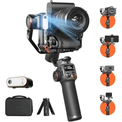 Abbildung von hohem iSteady MT2 Kit Kamera Gimbal, NO APP AI Tracker, Magnetisches Aufhelllicht, Native Vertikalaufnahmen, All in One Gimbal Stabilisator für spiegellose Kamera,Smartphone,Kompakt,Action