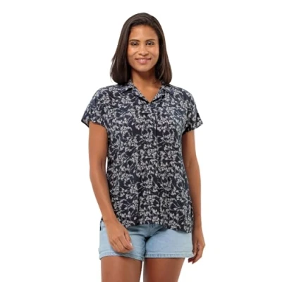 Abbildung von Jack Wolfskin Hemdbluse, Damen, Größe: Small, Leaves night blue