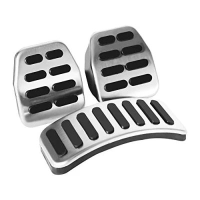 Abbildung von Auto Manuelles Pedal Set, 1 Set 3 Stk Linkslenker Edelstahl Pedale mit Gummi Pedalabdeckung für 2000 2005 1996 2003