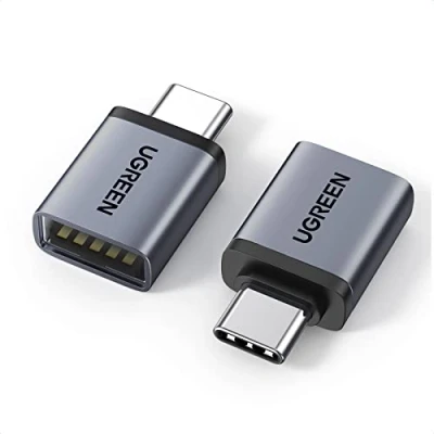 Abbildung von UGREEN USB C auf OTG Adapter (2 Stück) 10Gbps Stecker 3.2 Buchse Handy kompatibel mit iPhone 16/15 Serie MacBook iPad Pro Mini Galaxy S23/24 Mate 60 usw (Schwarz)