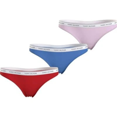 Abbildung von Tommy Hilfiger Damen 3er Pack Strings Premium Essential Tangas, Mehrfarbig (Fierce Red/Blue Spell/Pearly Pink), XXL