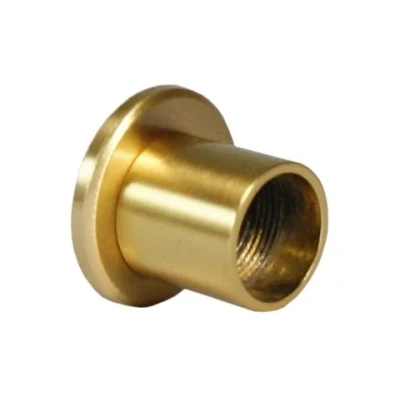 Abbildung von iso design Wandlager/Wandhalterung in Messing Optik für 16 mm Ø Gardinenstangen