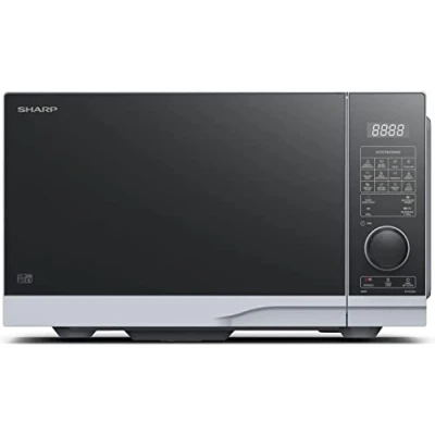 Abbildung von SHARP PG234AES Mikrowelle mit Grill (Mikrowelle: 900W, Grill: 1000W, 10 Leistungsstufen, Auftaufunktion, Abmessungen: 483x281x395cm), silber