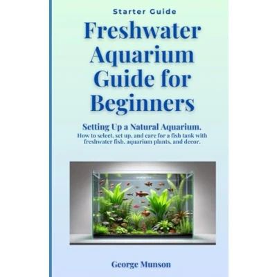 Abbildung von freshwater aquarium Guide for Beginners: Setting Up a Natural Aquarium. How to select, set up, and care fish tank with fish, plants, decor.