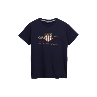 Abbildung von GANT D2 Archive Shield SS Tshirt print, Herren, Größe: XS, Evening blue