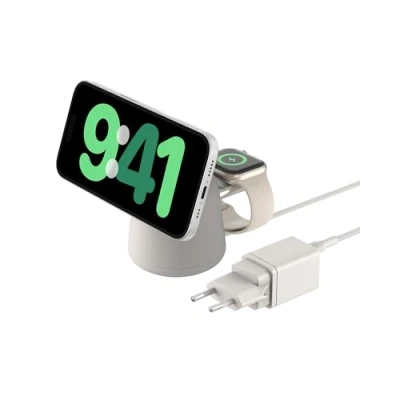 Abbildung von Belkin BOOST CHARGE PRO 2in1 Ladedock mit MagSafe 15W Wireless Charger