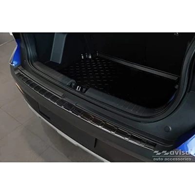 Abbildung von Avisa Schwarz Edelstahl Heckstoßstangenschutz kompatibel mit Hyundai Bayon 2021 &#039;Ribs&#039;