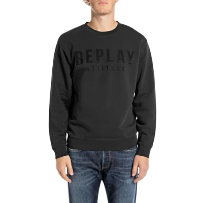 Abbildung von Replay Sweatshirt, mit Logo Schriftzug auf der Brust