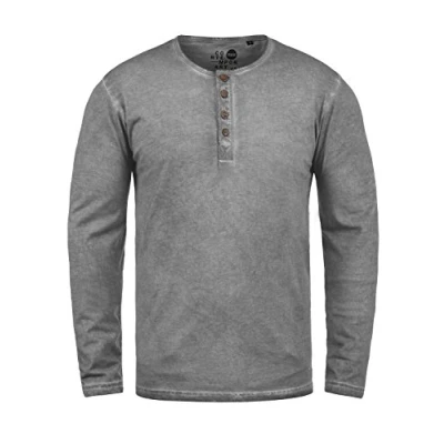 Abbildung von Solid Sdtimur Langarmshirt, Herren, Größe: Small, Mid grey
