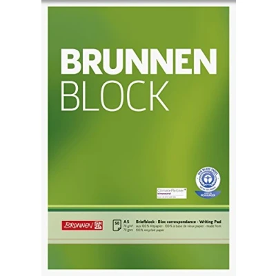 Abbildung von 10 x Brunnen Schreibblock Block A5 70g/qm 50 Blatt RC blanko