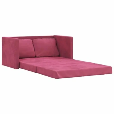 Abbildung von vidaXL Sofa Bodensofa mit Schlaffunktion Weinrot 122x204x55 cm Samt