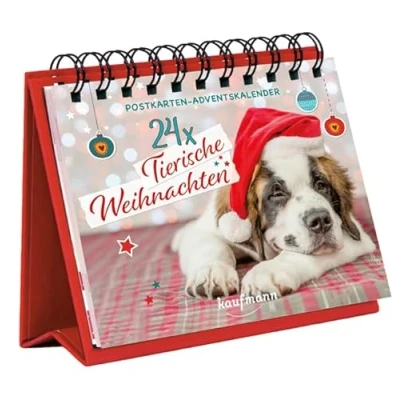 Abbildung von 24 x Tierische Weihnachten: Postkarten Adventskalender (Adventskalender für Erwachsene: Ein Aufstell Buch)