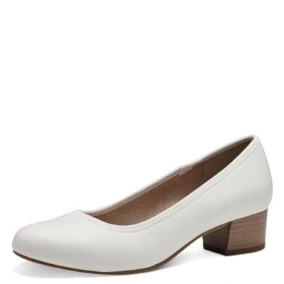 Abbildung von Jana Damen Pumps mit Blockabsatz Vegan, Weiß (White), 38 EU