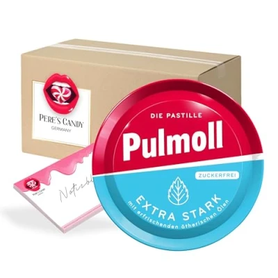 Abbildung von 5erPack Pulmoll Extra Stark zuckerfrei 50g mit Geschenk von Pere&#039;s Candy