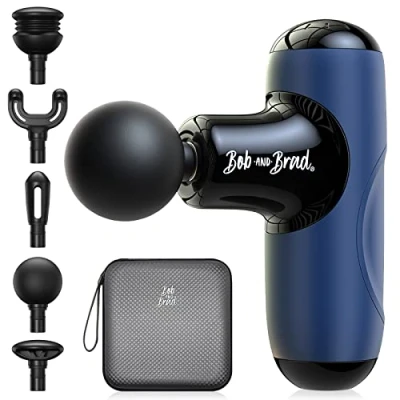 Abbildung von Bob and Brad Q2 Mini Massagepistole, Taschenformatiges Tiefengewebe Percussion Massagegerät, Ultrakleine &amp; Tragbare Leise Massagepistole zur Muskelregeneration und Schmerzlinderung, Blau