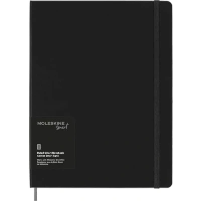 Abbildung von Moleskine Smart Notebook, Writing System, Digitales Notizbuch mit Hardcover, Linierten Seiten und Elastischem Verschluss, Größe Extra Large 19 x 25 cm, Farbe Schwarz