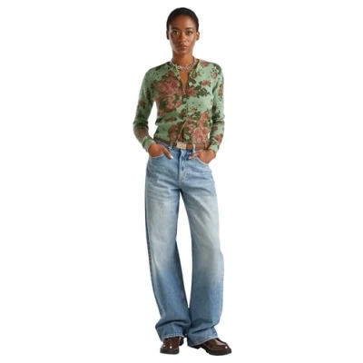 Abbildung von United Colors of Benetton Floral IN Recycled Strickjacke, Damen, Größe: Large, Red