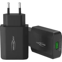 Abbildung von Ansmann USB Ladegerät 18W mit Quick Charge 3.0 Charger Netzteil intelligenter Ladesteuerung für Smartphone, Tablet, GoPro, Schwarz, 1x Typ A, 1001 0099