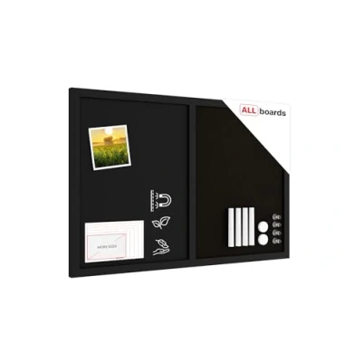 Abbildung von ALLboards Tafel Kombitafel Kork / schwarz magnetisch Holzrahmen lackiert
