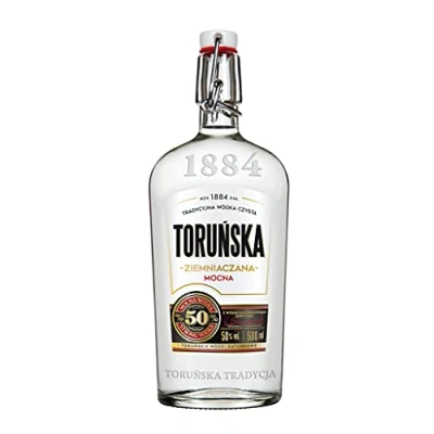 Abbildung von Kartoffel Wodka Stark aus Polen Torunska 1884. 0,5 l, Alk. 50% vol.