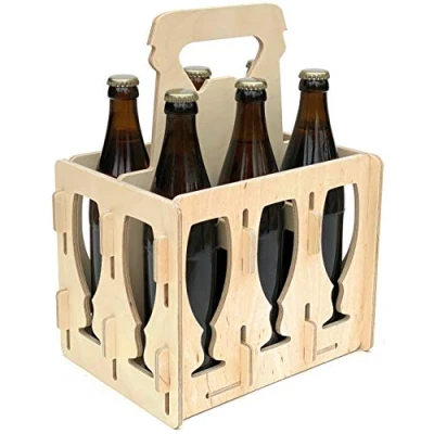 Abbildung von DanDiBo Bierträger aus Holz 6 Flaschen Flaschenträger 96141 Flaschenkorb Männerhandtasche Bier