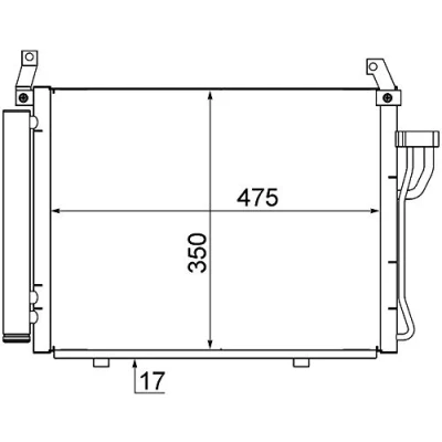 Abbildung von MAHLE ORIGINAL AC 17 000S Klimakondensator mit Trockner 13 8,5 439 HYUNDAI: i10 I