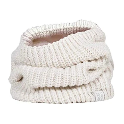 Abbildung von HEAT HOLDERS Damen Winter Warm Fleece Bunt Strick Groß Nacken Halswärmer (One Size, Cream (Chunky))