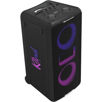 Abbildung von Klipsch Miami Music City Party Speaker Six Light Show Settings, 18 Hour Battery Life, IPX4 Rated, Pole mountable, Trolley Wheels and Retractable Handle